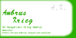 ambrus krieg business card